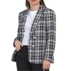 Anne Klein Monochrome Checkered Blazer
